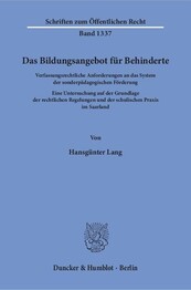 Das Bildungsangebot für Behinderte