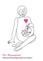 Brigitte Meissner Postkarte Herzensfaden während Schwangerschaft und Geburt