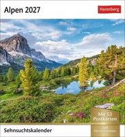 Harenberg Alpen Sehnsuchtskalender 2027 - Wochenkalender mit 53 Postkarten