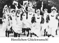 Mabuse Postkarte Glückwunsch "Jubelnde Schwestern"