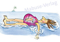 Postkarte Schwimmende Schwangere / Floating Baby
